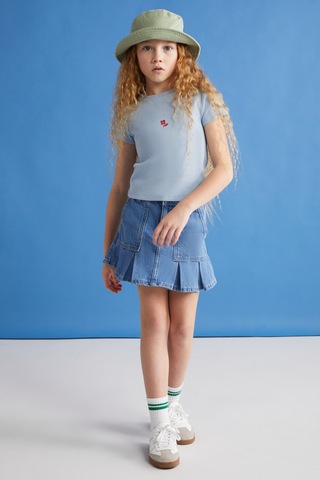 Grımelange Quartz-grm24021 95%pamuk 5%elastane Kız Çocuk Tshirt Mavi T-shirt Mavi