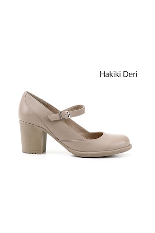 Gönderi(R) Gönderi R Kadın Bej Kalın Topuklu Mary Jane Hakiki Deri Ayakkabı Gdza13424136 Bej
