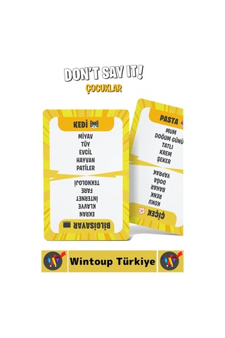 Eğitici Konsantrasyon Dikkat Zeka Gelişimi Eğlenceli Vakit Geçirme Kart Oyunu Don't Say It-çocuklar