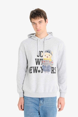 Defacto Boxy Fit Kapüşonlu Baskılı Sweatshirt F2248ax25wngr389 Gri