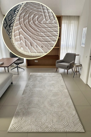 Lüle Halı Delüx Kaymaz Taban Halı Yolluk Gri Renk, Dlx7053 Vizon
