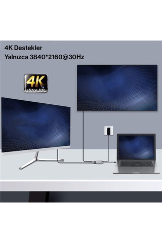 Type C 4 İn 1 Çift 4k Hdmi Çıkış -20v Pd- Usb 3.0 Port