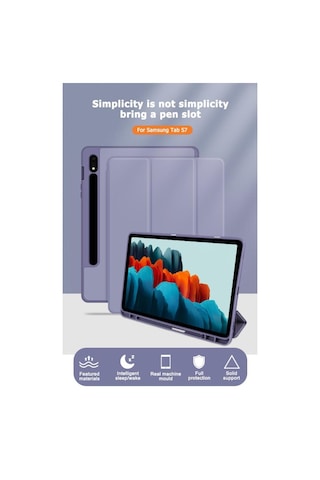 Samsung Galaxy Uyumlu Tab S10 Fe+ Plus 13.1inç Kılıf Kalem Bölmeli Smart Case X620 X626 Kapaklı Kılıf