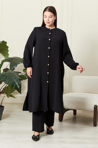 Kadın Büyük Beden Keten Ayrobin 2'li Takım 001