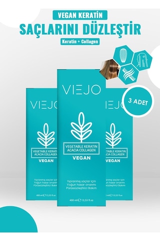 3 Adet - Vegan Saç Keratini - Collagen - Saç Düzleştirici - 535595920