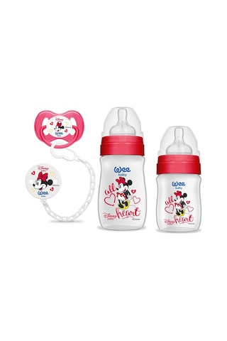 Wee Baby 189 Disney Mickey Ürün Seti Kırmızı Biberon Emzik