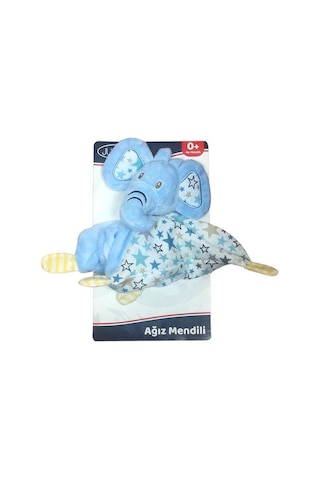 Jusso Toys Peluşlu Ağız Mendili - Mavi Fil Mavi