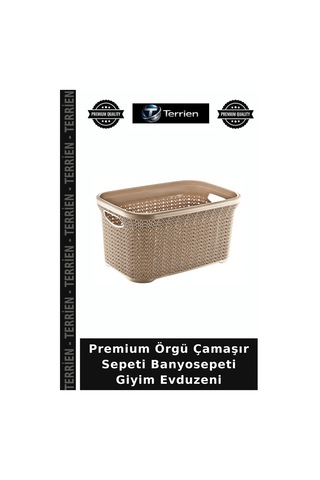 Premium Örgü Çamaşır Sepeti Banyosepeti Giyim Evduzeni Çok Renkli