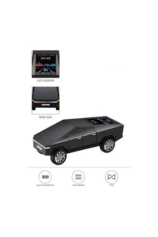 Mepa D68 Cyber Model Araba Tasarımlı Bluetooth Hoparlör 15w Güçlü Ses Rgb Led /tws/usb Siyah Najmaddin