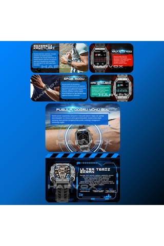 Harvox Watch X1 Pro Akıllı Saat İphone & Android Uyumlu, Sağlık & Spor Takip, Bluetooth Çağrı Siyah