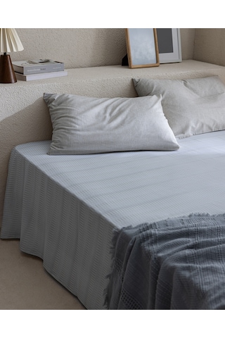 Madame Coco Delrico Tek Kişilik Pamuklu Çarşaf Takımı - Bej Ekru