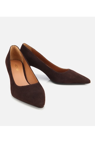 Hotiç Kadın Süet Deri Kahverengi Esnek Tabanlı İnce Topuklu Stiletto 01ayh312500a480 Kahverengi