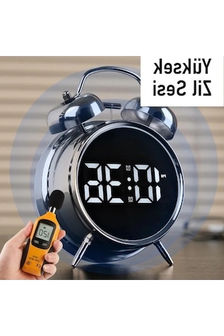 Çift Alarm Fonksiyonlu Led Ekranlı Masa Saati 07 Beyaz