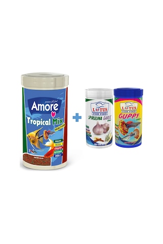 Tropical Mix 250ml Guppy 100ml Spirulina Garlic 100ml Balık Yemi