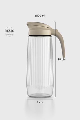 Renga Beluga 1500 Ml Gravürlü Cam Sürahi 111021 Sütlü Kahve