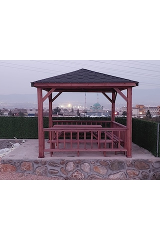 Şen Mobilya Ahşap Kamelya Kamelya Bahçe Kamelyası P093 Maun