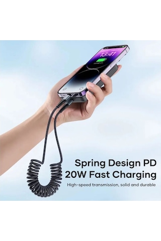 20w Type-c To Lightning Pd 3a 1.5m Örgü Şarj Ve Data Kablosu Siyah