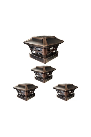 Mufunye Güneş Enerjili 4 İnçlu Antik Bronz Bahçe Direk Lambası - 6-12 Saat Sürekli Aydınlatma, Kolay Kurulum, İki Renk Seçeneği