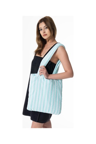 İp Boya Omuz Çantalı Havlu Havuz Deniz Şezlong Havlu+plaj Çantası Turkuaz