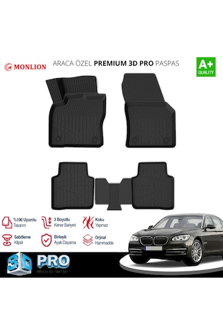 Paspasları, Bmw 7 Serisi F01 2008-2015 3d Lazer Ölçülü Kokusuz Kaymaz Önvearka