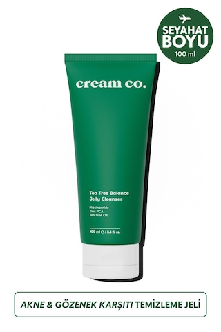 Cream Co. Tea Tree Balance Jelly Akne ve Siyah Nokta Karşıtı Arındırıcı ve Dengeleyici Yüz Temizleme Jeli 100 ML