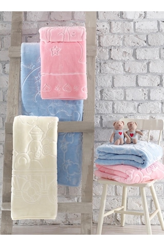 Cotton Box Emboss Bebek Battaniyesi Pembe