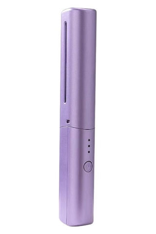 Shineyee Usb Şarjlı Taşınabilir Saç Düzleştirici Ve Fırça İkili Mor, Kablosuz Mini Saç Şekillendirici, 3 Sıcaklık Ayarı, Seramik Kaplama