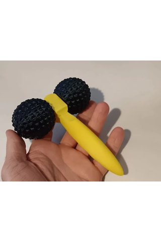 Bşkvirgo 3d Baskı Çift Toplu Masaj Aleti Dikenli Toplu Ergonomik Saplı Kol Ve Bacak Masaj Aparatı Sarı Siyah Bsk2026