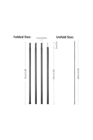 Artfulabode Tenteleri Tenteleri Siyah Şemsiye Mekan Dış Direkleri Destek Çubukları Çerçeve Çadırı Çadır Aksesuarları Adet/set 2 Gp Siyah