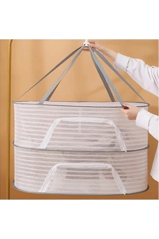 50 X 70 Cm Katlanabilir Kurutma Balıkçılık Sebzeler Balık Ağı Asılı Giysiler Kurutma Depolama Rafı, Spec: 3 Katmanlar Çok Renkli