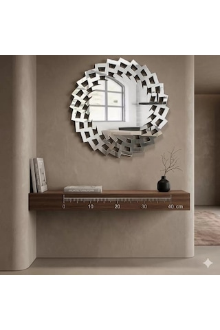 Durukar 40x40 Cm Kırılmaz Pleksi Dekoratif Duvar Aynası - Modern Geometrik Tasarım 1. Sınıf Ayna Çok Renkli