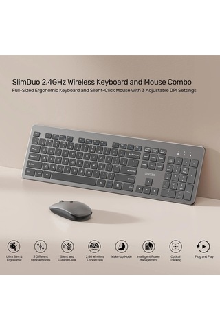 Unıtek Slımduo 2.4ghz Klavye Setı T054agy01-us Optik