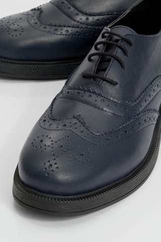 Luvishoes Avra Laci Cilt Hakiki Deri Kadın Oxford Ayakkabı Lacivert