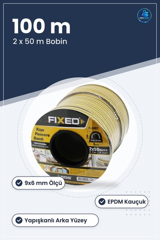 Kapı Pencere Bantı D Profil Fitil 9x6mm Kahverengi 100m 2x50m Epd 100 M