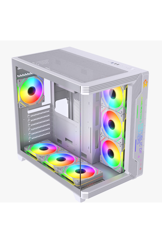 F7-pro Argb Ön Panel Ve Kumandalı Fanlar Atx Gaming Beyaz Kasa