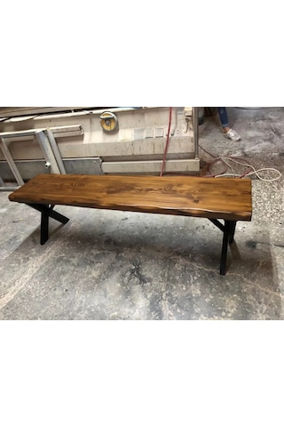 Ceviz Rengi Kütük Bank Ölçüsü 140x35.cm Çok Renkli