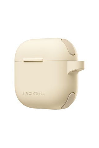 Apple Uyumlu AirPods 4 Kılıf Amazingthing Airbag Köşe Tasarımlı Omni Serisi Silikon Kılıf Desert Titanyum