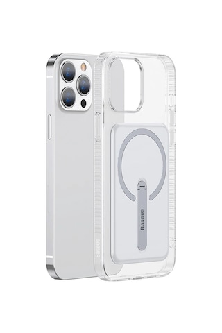 Baseus Apple iPhone Uyumlu 13 Pro 6.1inç Manyetik Magsafe Standlı Silikon - Kılıf- 5775 Şeffaf