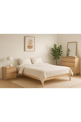 Doğal Masif Ahşap Butik Karyola Naturel Başlıksız 60x120