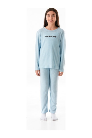 Need More Slep Baskılı Kız Çocuk Pijama Takımı 25kcck726126245-açık Mavi Açık Mavi