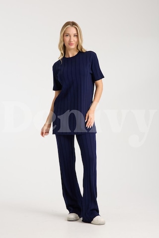 Çizgili Relax Fit İkili Takım Dnv-000019 Lacivert