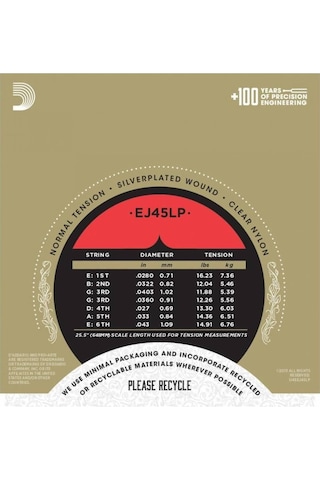 D'addario Ej45lp Pro-arte Serisi Klasik Gitar Tel Seti