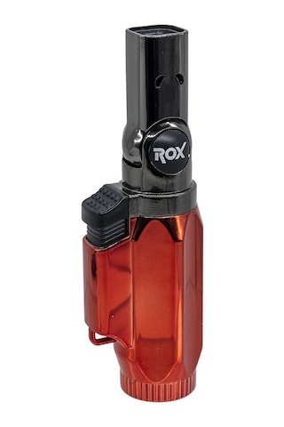 Rox Bs-106 Dört Alev Çıkışlı Mini Bütan Gaz Torch Pürmüz Kırmızı