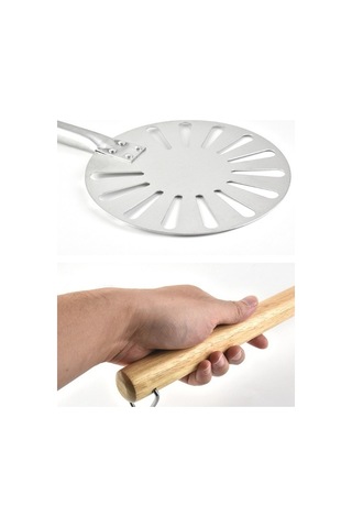 Pizza Çevirme Spatulası, Pişirme Spatulası, Gümüş-siyah Gümüş - Siyah