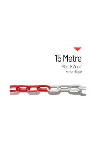 Plastik Zincir Kırmızı-beyaz 15 M-414