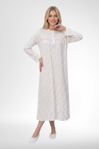 Mecit Pijama Mecit 6394 Pembe Büyük Beden %100 Pamuk Kadın Gecelik