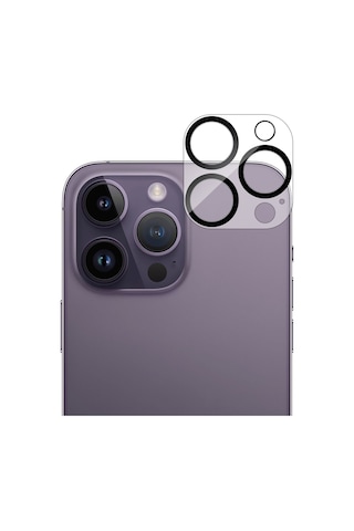 Buff Apple Uyumlu iPhone 14 Pro Max / 14 Pro Kamera Lens Koruyucu Şeffaf