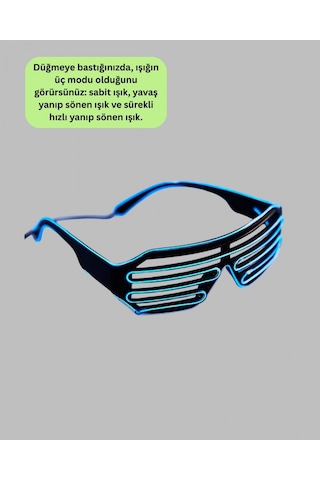 Led Işıklı Parti Gözlüğü Renkli Eğlence Aksesuarı 0 - 99
