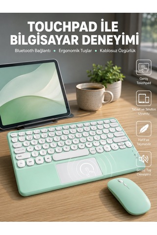 Profesyonel Wifi Q Klavye Bluetooth Klavye Touchpad 10.8 Inç Yeni Nesil 37782201