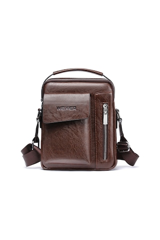 Yuntech01 Erkekler İçin Çok Amaçlı Askılı Çanta - İş Ve Spor İçin Dayanıklı, Kol/omuz Taşıma Seçeneği - Koyu Kahve Büyük Boy Siyah